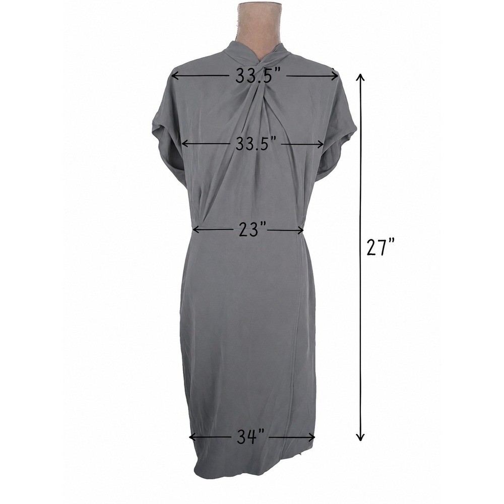 MM LaFleur 8 Adelaide Dress Gray Minimalist Office Business Travel Sheath Modest - Picture 5 of 13